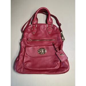 Emma Fox Classic Large Foldover Leather Bag Bordeaux ML8614 —READ—
